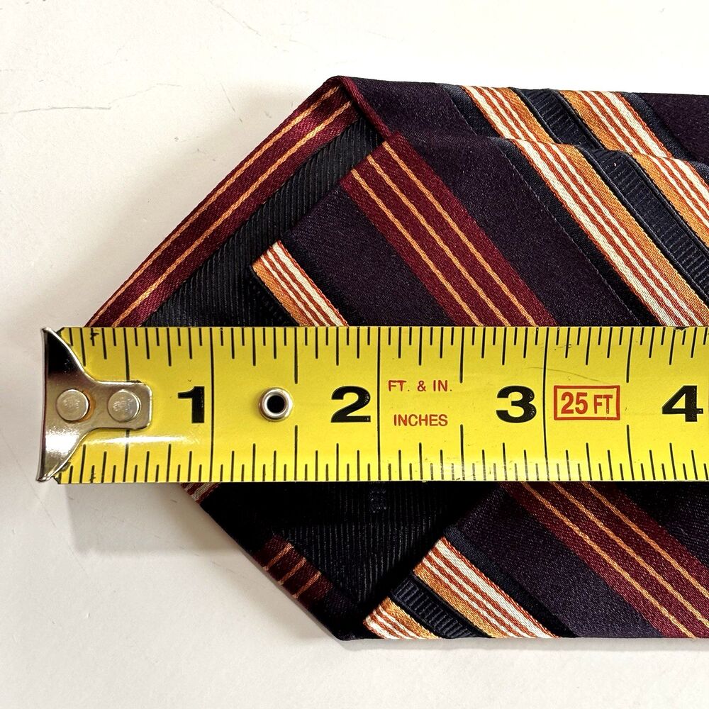 ERMENEGILDO ZEGNA 95% Silk/Cotton Tie/Necktie Italy Striped VTG Purple/Red NWT - Picture 10 of 14